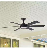 Tilden 60 in. Indoor/Covered Outdoor Matte Black Downrod Mount Ceiling Fan with Adjustable White LED and Remote Included