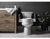 Round/Elongated Rise with Support Arms Raised 4.5" Toilet Seat in White