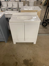 Oakley 31 in. Single Sink White Bath Vanity with White Cultured Marble Top (Assembled)