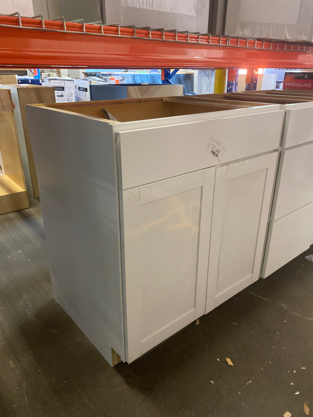 Westfield Feather White Shaker Stock Sink Base Kitchen Cabinet (30 in. W x 23.75 in. D x 35 in. H)