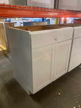 Westfield Feather White Shaker Stock Sink Base Kitchen Cabinet (30 in. W x 23.75 in. D x 35 in. H)