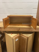 Hampton 30 in. W x 12 in. D x 12 in. H Assembled Wall Bridge Kitchen Cabinet in Medium Oak