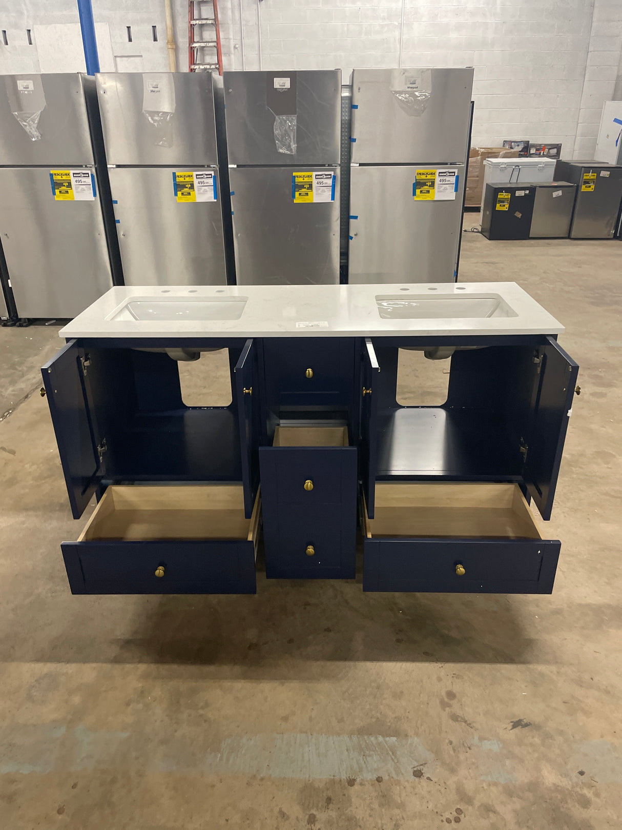 Liberty & Luxe Vanity 60"x22"x34" in Blue
