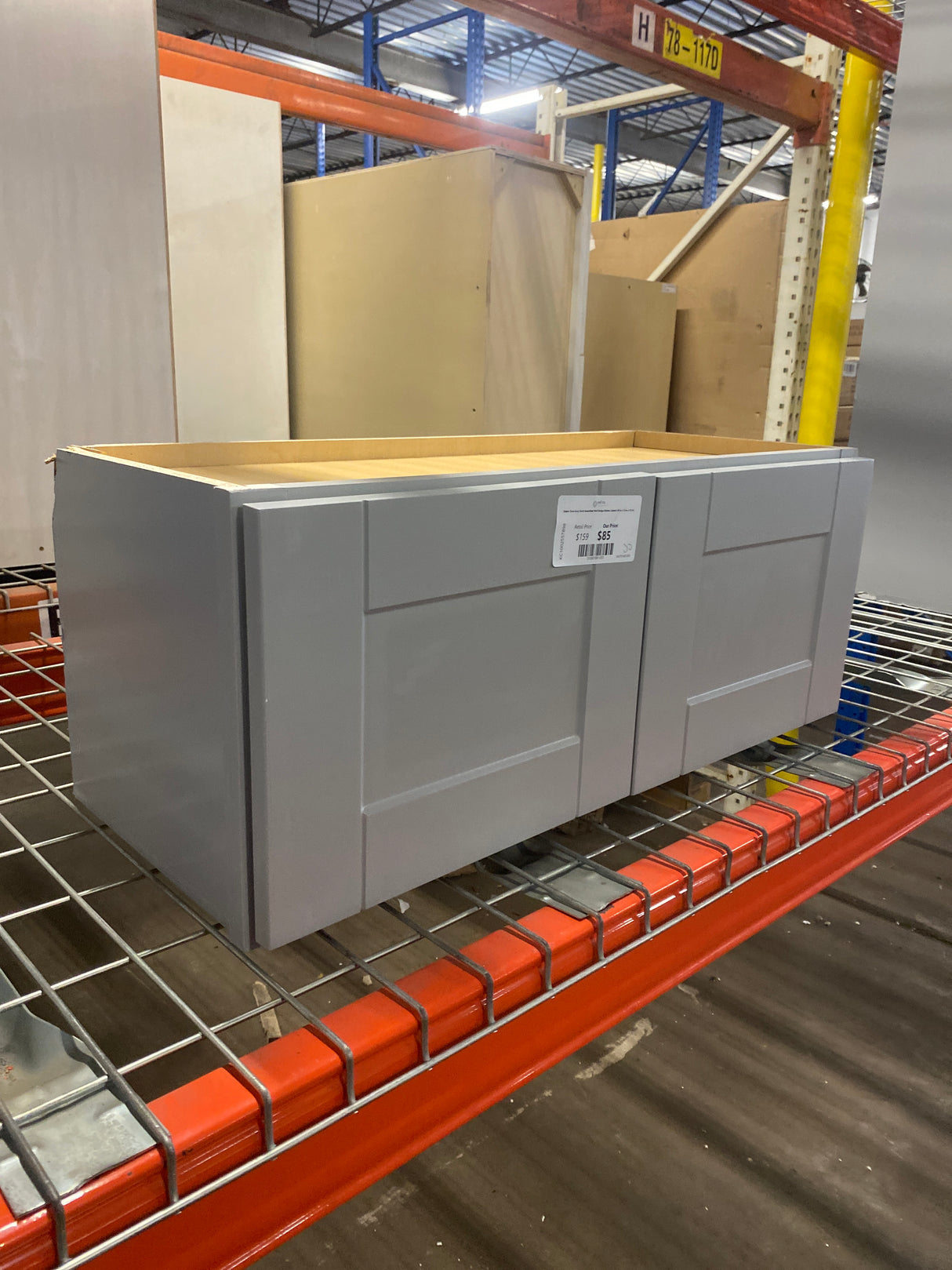 Shaker Dove Gray Stock Assembled Wall Bridge Kitchen Cabinet (30 in. x 12 in. x 12 in.)