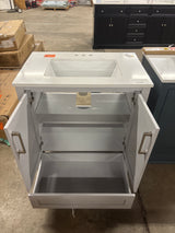 Moorside 30 in. W x 19 in. D x 34 in. H Single Sink Bath Vanity in Dove Gray with White Engineered Stone Top