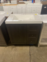 Bannister 31 in. Single Sink Dusk Bath Vanity with White Cultured Marble Top (Assembled)