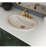 Aragon 20 in. Drop-In Oval Vitreous China Bathroom Sink in Bone