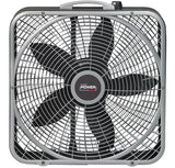 20 in. 3 Speeds Box Fan in Gray with Weather-Shield Design for Window Use, Energy Efficent, Carry Handle, Steel Body