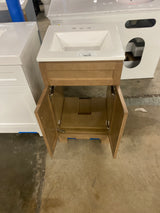 Lyton 19 in. Single Sink Sand Bath Vanity with White Cultured Marble Top (Assembled)