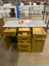 Caville 48 in. W x 22 in. D x 34.50 in. H Bath Vanity in Almond Latte with Carrara Marble Top