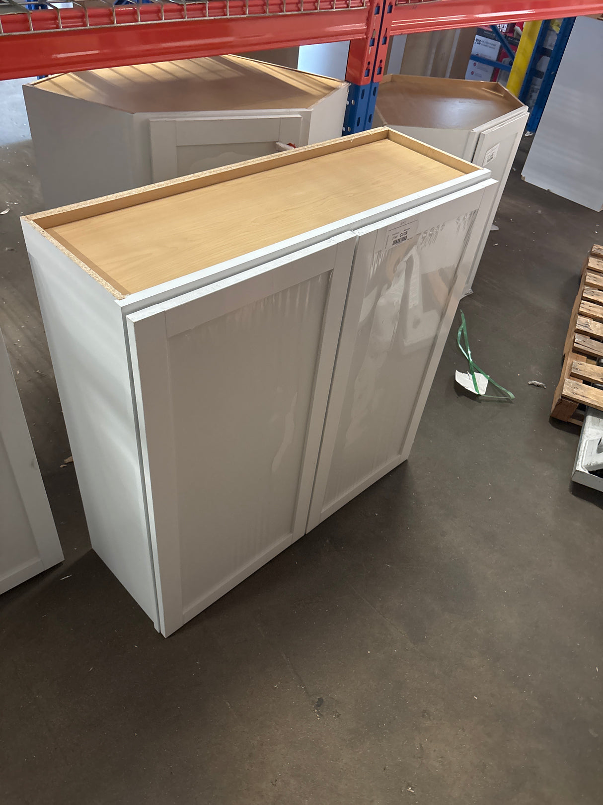 Courtland Polar White Finish Laminate Shaker Stock Assembled Wall Kitchen Cabinet 36 in. x 36 in. x 12 in.