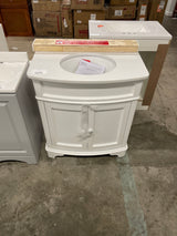 Terryn 31 in. W x 20 in. D x 35 in. H Vanity in White with Engineered White Marble Top and White Sink