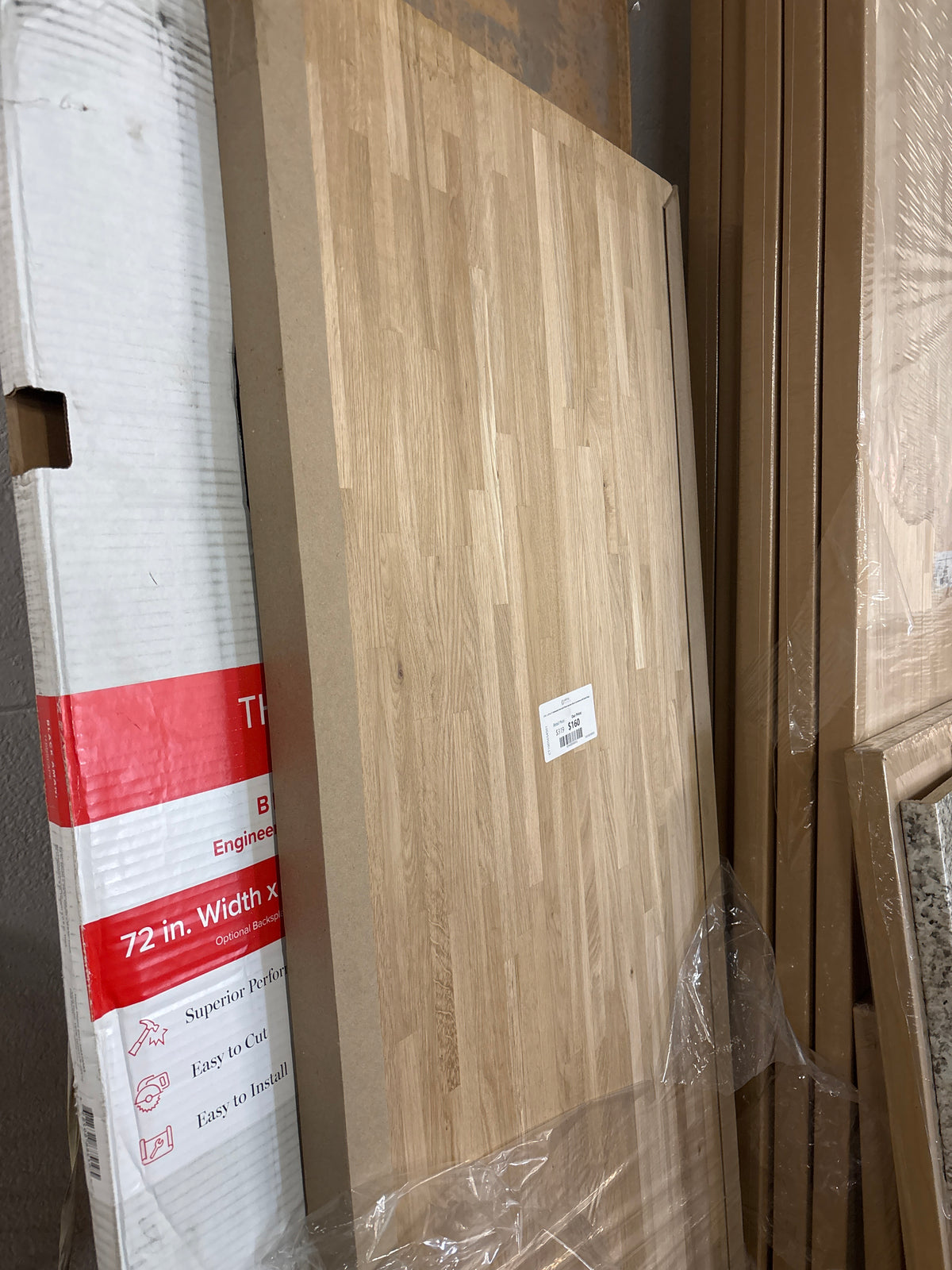 6 ft. L x 25 in. D Unfinished Oak Solid Wood Butcher Block Countertop with Eased Edge