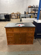 Hampton Harbor 44 in. W x 23 in. D x 35 in. H Single Sink Freestanding Bath Vanity in Sequoia with Black Granite Top