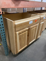 Hampton Assembled 30x34.5x24 in. Sink Base Kitchen Cabinet in Natural Hickory