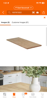 6 ft. L x 25 in. D Unfinished Hevea Solid Wood Butcher Block Countertop With Square Edge