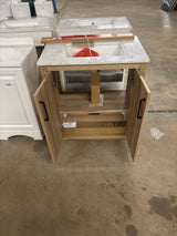 Huckleberry 30 in. W x 19 in. D x 34.5 in. H Bath Vanity in Weathered Tan with White Cultured Marble Top