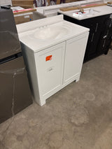 Oakley 31 in. Single Sink White Bath Vanity with White Cultured Marble Top (Assembled)