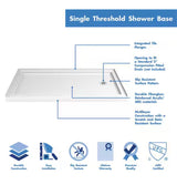 SlimLine 60 in. x 36 in. Single Threshold Shower Pan Base in White with Right Hand Drain