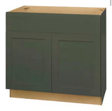 Avondale 36 in. W x 21 in. D x 34.5 in. H Ready to Assemble Plywood Shaker Sink Base Bath Cabinet in Fern Green