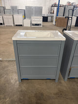 Hailey 31 in. Single Sink Laguna Blue Bath Vanity with White Cultured Marble Top (Assembled)