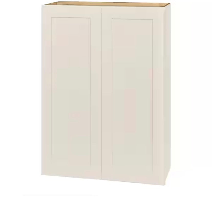 Avondale 30 in. W x 12 in. D x 42 in. H Ready to Assemble Plywood Shaker Wall Kitchen Cabinet in Antique White