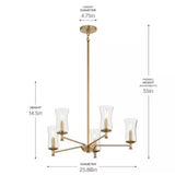 Taresa 5-Light Chandelier with Clear Glass in Champagne Bronze