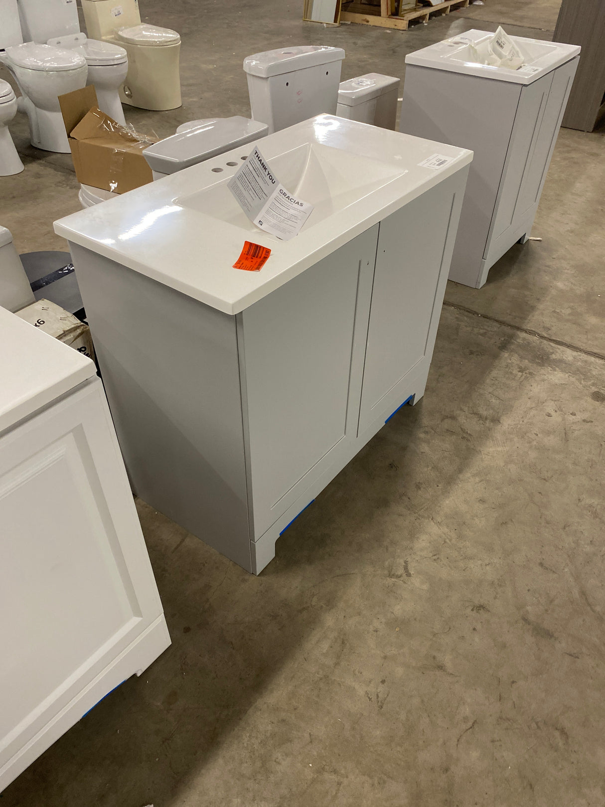 37 in. W x 19 in. D x 33 in. H Single Sink Freestanding Bath Vanity in Pearl Gray with White Cultured Marble Top