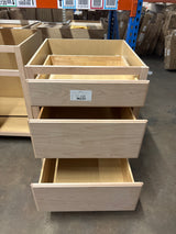 Hampton Unfinished Beech Recessed Panel Stock Assembled Base Kitchen Cabinet with 3 Drawers (24 in. x 34.5 in. x 24 in.)