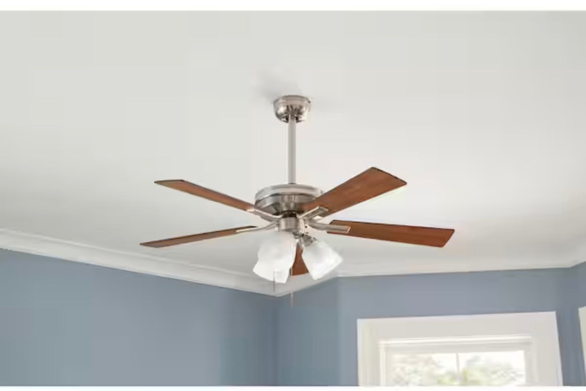 Sinclair II 44 in. Indoor Brushed Nickel LED Ceiling Fan with Light