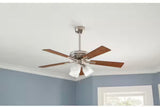 Sinclair II 44 in. Indoor Brushed Nickel LED Ceiling Fan with Light