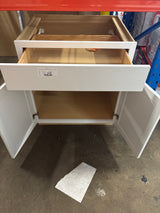 Courtland Shaker Assembled 30 in. x 34.5 in. x 24 in. Stock Base Kitchen Cabinet in Polar White Finish