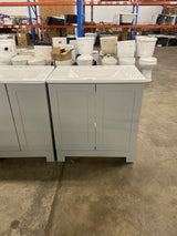 30 in. W x 19 in. D x 33 in. H Single Sink Freestanding Bath Vanity in Pearl Gray with White Cultured Marble Top