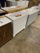 Doveton 36 in. Single Sink Sage Green Bath Vanity with White Engineered Stone Top (Assembled)