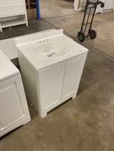 Oakley 25 in. Single Sink White Bath Vanity with White Cultured Marble Top (Assembled)