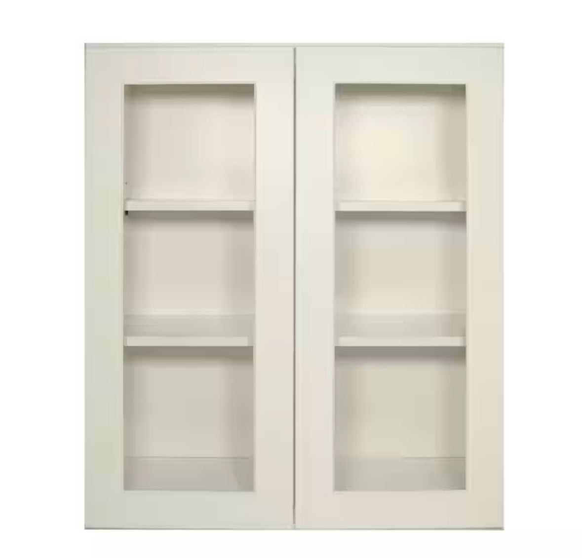 Newport Shaker Antique White Ready to Assemble Wall Cabinet with 2-Doors 3-Shelves (30 in. W x 36 in. H x 12 in. D)