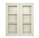 Newport Shaker Antique White Ready to Assemble Wall Cabinet with 2-Doors 3-Shelves (30 in. W x 36 in. H x 12 in. D)