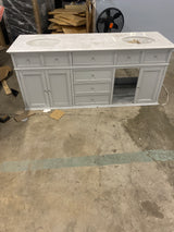 Hampton Harbor 72 in. W x 22 in. D Double Bath Vanity in Dove Grey with Marble Vanity Top in White