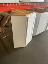 Shaker Satin White Stock Assembled Diagonal Corner Wall Kitchen Cabinet (24 in. x 36 in. x 12 in.)