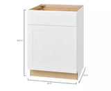 Avondale Shaker Alpine White Quick Assemble Plywood 24 in Base Kitchen Cabinet (24 in W x 24 in D x 34.5 in H)