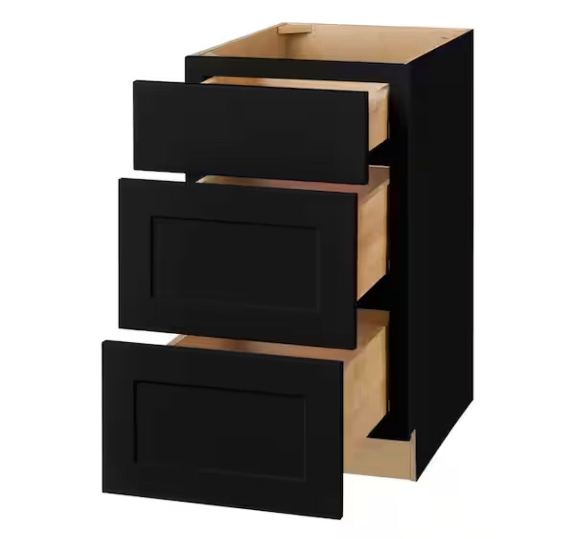 Avondale 18 in. W x 24 in. D x 34.5 in. H Ready to Assemble Plywood Shaker Drawer Base Kitchen Cabinet in Raven Black
