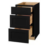 Avondale 18 in. W x 24 in. D x 34.5 in. H Ready to Assemble Plywood Shaker Drawer Base Kitchen Cabinet in Raven Black