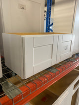 Shaker Satin White Stock Assembled Wall Bridge Kitchen Cabinet (30 in. x 12 in. x 12 in.)
