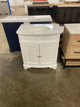 Terryn 31 in. W x 20 in. D x 35 in. H Vanity in White with Engineered White Marble Top and White Sink