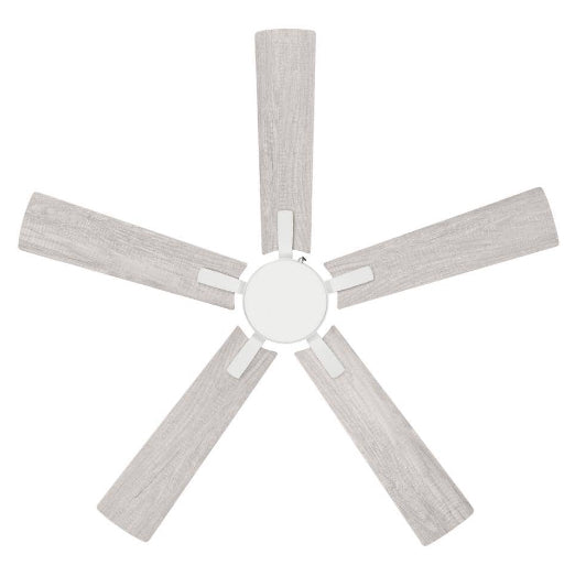 Grantway 48 in. Indoor/Covered Outdoor Matte White Low Profile Ceiling Fan Without Light with Pull Chain Included