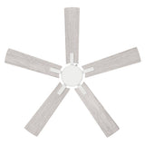 Grantway 48 in. Indoor/Covered Outdoor Matte White Low Profile Ceiling Fan Without Light with Pull Chain Included