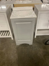 19 in. Single Sink Pearl Gray Bath Vanity with White Cultured Marble Top (Assembled)