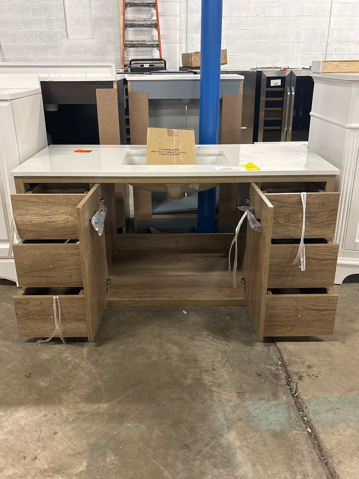 Sterling Collection Vanity 2dr 6dw 48''W x 22''D x 33.5''H in Natural Oak