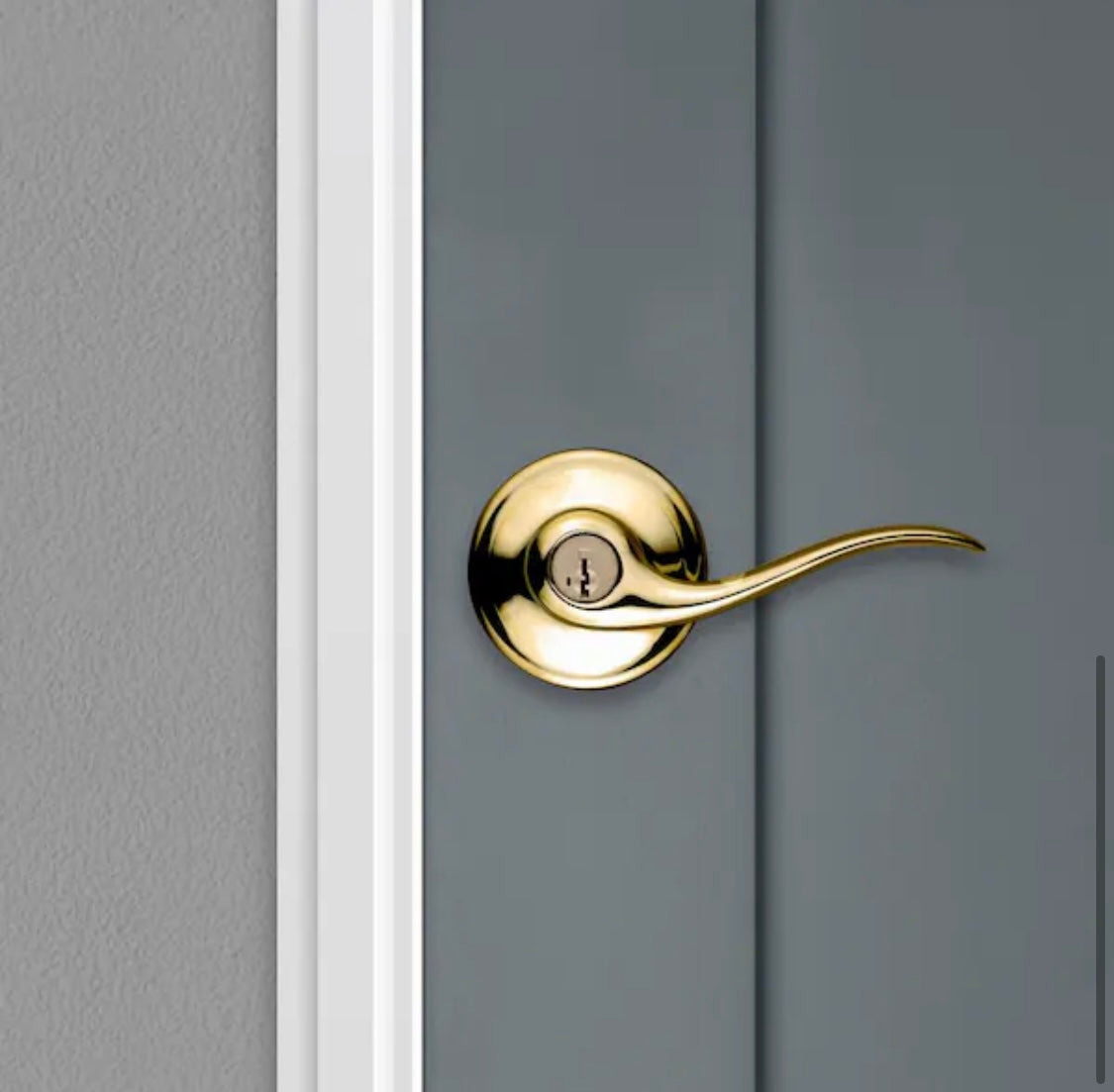 Tuscan Polished Brass Entry Door Handle Featuring Smart Key Security