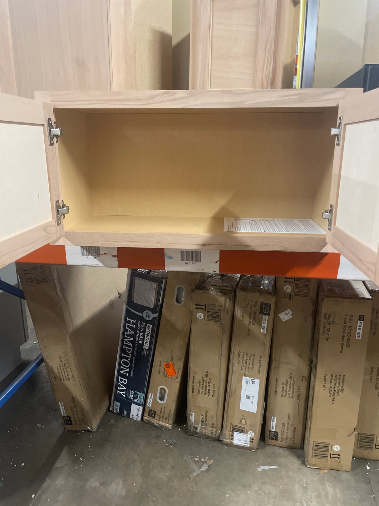 30 in. W x 12 in. D x 15 in. H Assembled Wall Bridge Kitchen Cabinet in Unfinished with Recessed Panel